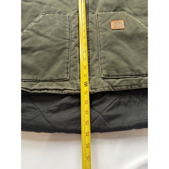 Carhartt VO2 MOS Large Work Vest Green Insulated Full Zip Canvas Vintage USA XXL - Picture 4 of 9